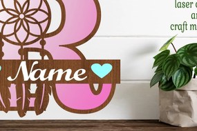 Σετ των 2 Intra απο ξύλο plywood 3mm-4mm πάχος - Ονειροπαγίδα Monogram Letter R Cut Δίασταση 20x20 cm INTRAFABR-71528094