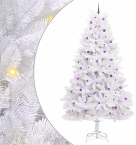 vidaXL Τεχνητό Χριστουγεννιάτικο Δέντρο με Άξονα με βάση Λευκό 300 cm