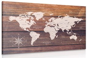 Εικόνα αξιοπρεπή χάρτη με ξύλινο φόντο