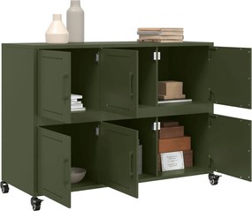 vidaXL Ντουλάπι Πράσινο Λαδί 100,5x39x72 εκ. από Ατσάλι