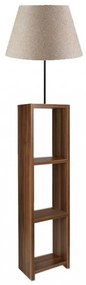 Φωτιστικό Δαπέδου Launo 208901 38x38x150cm Beige-Walnut Megapap Mdf,Ύφασμα,Pvc