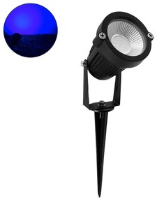 GloboStar 75587 Προβολάκι Κήπου Καρφωτό - Δαπέδου Bridgelux COB LED 10W 1000lm 35° DC 24V Αδιάβροχο IP67 Ultra Μπλε Dimmable - 75587