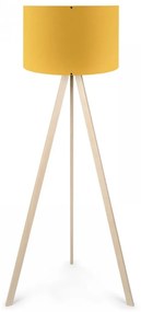 Φωτιστικό δαπέδου "CAPRICCIO" από MDF/ύφασμα σε sonoma/κίτρινο χρώμα E27 Φ38x140