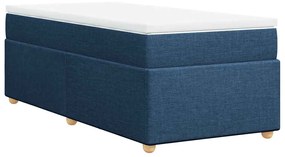 vidaXL Κρεβάτι Boxspring με Στρώμα Μπλε 100 x 200 εκ. Υφασμάτινο