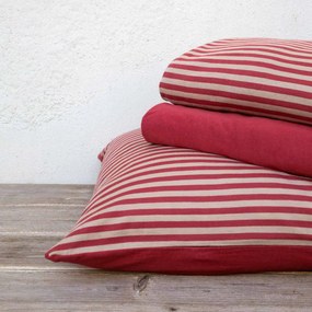 Σεντόνια Μακό Υπέρδιπλα (Σετ) Nima Bed Linen Suave SS2021 Κόκκινο,Μπεζ