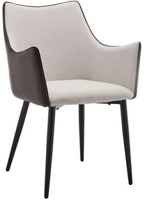 Πολυθρόνα Malone 03-1046 46x61x86,5cm Grey-Brown Metal, Fabric, Technoderma