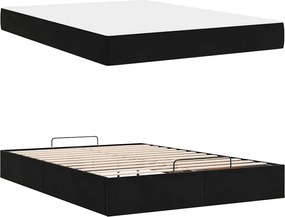 vidaXL Σκελετός κρεβατιού με στρώμα 2 pcs Μαύρο Βελούδο