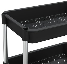 vidaXL Τρόλεϊ Κουζίνας 5 Επιπέδων Μαύρο 42 x 29 x 128 εκ. Σίδερο/ABS