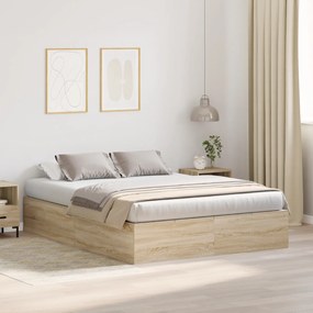 vidaXL Κρεβάτι αποθήκης Σοσονέζιο Δρυς 150x200 εκ