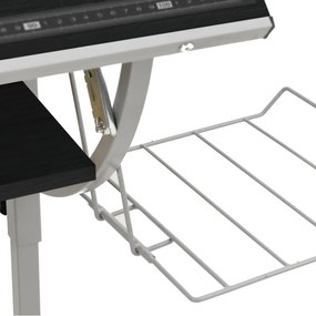 vidaXL Γραφείο Χειροτ. Μαύρο/Γκρι 110x53x(58-87) εκ. Επ. Ξύλο&amp;Ατσάλι
