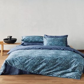 Σεντόνια Sharif (Σετ 4τμχ) Blue-Veraman Kentia King Size 270x270cm 100% Βαμβακοσατέν