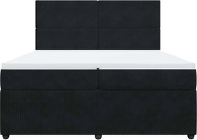 vidaXL Κρεβάτι Boxspring με Στρώμα Μαύρο 200x200 εκ. Βελούδινο