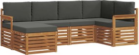 vidaXL Σαλονάκι Γωνιακού Καναπέ με μαξιλάρι 6 pcs Φυσικό και Ανθρακί