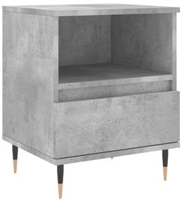 vidaXL Κομοδίνα 2 τεμ. Γκρι Σκυροδέματος 40x35x50 εκ. Επεξεργ. Ξύλο