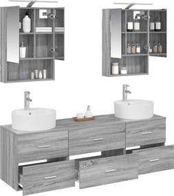 vidaXL Σετ Επίπλων Μπάνιου 5 pcs Γκρι Sonoma