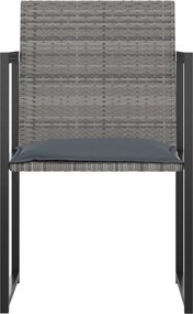 vidaXL Σετ Τραπεζαρίας Εξ. Χώρου 5 τεμ. Γκρι Συνθ. Ρατάν με Μαξιλάρια