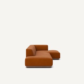 Καναπές γωνιακός δεξιός XL από λινό βελούδο, JACOPO