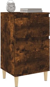 vidaXL Κομοδίνα 2 τεμ. Καπνιστή Δρυς 40x35x70 εκ.
