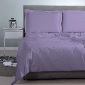 Σεντόνι Satin Plain Mauve Aslanis Home King Size 260x265cm 100% Βαμβακοσατέν