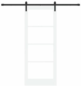 vidaXL Συρόμενη Πόρτα Χειροκίνητος Λευκό 86 x 211 cm Ξύλο και μέταλλο