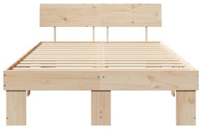 vidaXL Σκελετός Κρεβατιού Καφέ 140 x 190 cm Συμπαγές ξύλο πεύκου