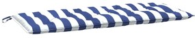 vidaXL Μαξιλάρι Πάγκου Κήπου Μπλε &amp; Λευκό Ριγέ 120x50x7 εκ. Υφασμάτινο