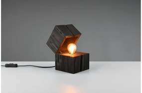 Επιτραπέζιο Φωτιστικό 1xE14 LED 2W Φυσικό Ξύλο Κύβος Treasure Trio Lighting-514110102-Μαύρο 514110102