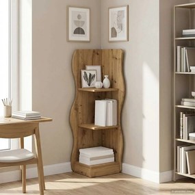 vidaXL Γωνιακό ράφι Artisan Δρυς 34 x 33 x 102 εκ Επεξεργασμένο Ξύλο