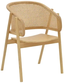 Πολυθρόνα Wenzy pakoworld φυσικό Rattan - μασίφ ξύλο toon 58x58x82εκ