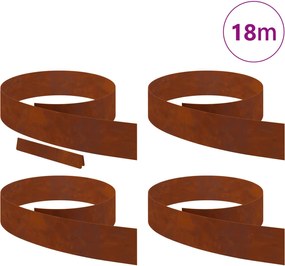vidaXL Περίγραμμα γκαζόν 4 pcs Σκ rusty 450 x 0.05 x 15 εκ