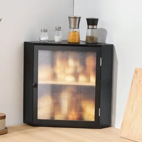 VEVOR Corner Bread Box for Kitchen Counter Double Layer Bamboo Storage Container