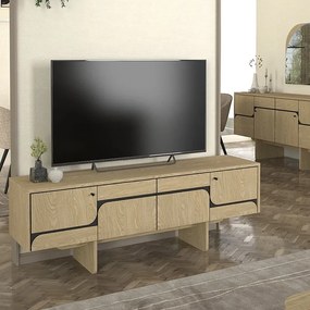 Έπιπλο τηλεόρασης Lava rota oak-ανθρακί 150x35x51εκ