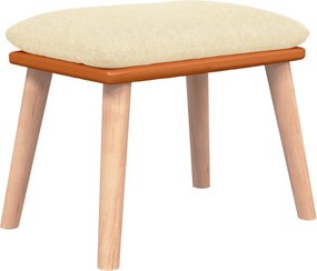 vidaXL Υποπόδιο Κρεμ 45x29,5x35 εκ. Ύφασμα &amp; Συνθετικό Δέρμα