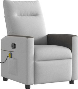 vidaXL καρέκλα ανάκλισης μασάζ Cloud Grey Fabric