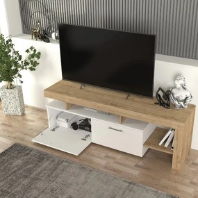Έπιπλο τηλεόρασης Acnes λευκό-sapphire oak 160x40x53εκ