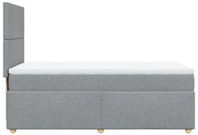 vidaXL Κρεβάτι Boxspring με Στρώμα Ανοιχτό Γκρι 90x200 εκ. Υφασμάτινο