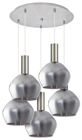 Φωτιστικό Οροφής Adept Tube 77-8404 43x43x300cm 5xE27 60W Nickel-Smoke Homelighting