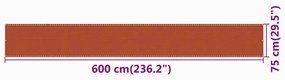 vidaXL Διαχωριστικό Βεράντας Πορτοκαλί 75 x 600 εκ. από HDPE