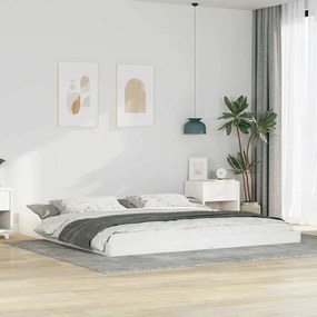 vidaXL Σκελετός Κρεβατιού Λευκό 200 x 200 cm Στερεά ξυλεία πεύκου
