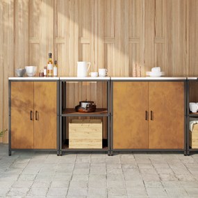 vidaXL Σετ Αποθήκευσης Κουζίνας 3 pcs Σκ rusty 210 x 50 x 92 εκ