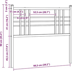 vidaXL Ανταλλακτικό κεφαλάρι Λευκό 100 εκ. Μεταλλικό