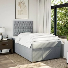 Κρεβάτι Boxspring με Στρώμα Ανοιχτό Γκρι 120x190 εκ. Υφασμάτινο 3293914