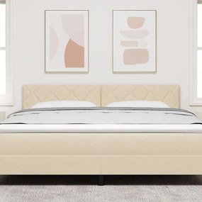 vidaXL LED κεφαλάρι Κρεμ 180 cm ύφασμα