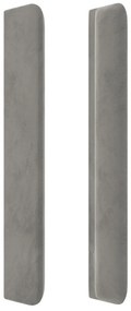 vidaXL Κεφαλάρι με Πτερύγια Ανοιχτό Γκρι 203x16x118/128 εκ. Βελούδινο