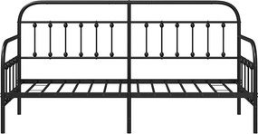 vidaXL Σκελετός κρεβατιού ημέρας Μαύρο 75 x 190 cm