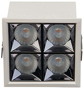 Σποτ Χωνευτό S102 9x9x5,6cm Led 950Lm 12W 3000K White Τετράγωνο