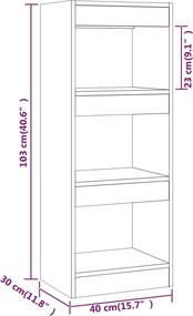 vidaXL Βιβλιοθήκη/Διαχωρ. Χώρου Sonoma Δρυς 40x30x103 εκ. Επεξ. Ξύλο