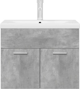 vidaXL Ντουλάπι νιπτήρα μπάνιου με ενσωματωμένη λεκάνη και βρύση