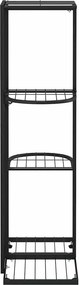 vidaXL Ανθοστήλη 4 Επιπέδων Μαύρη 43 x 22 x 76 εκ. Μεταλλική