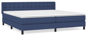 Κρεβάτι Boxspring με Στρώμα Μπλε 200x200 εκ. Υφασμάτινο - Μπλε